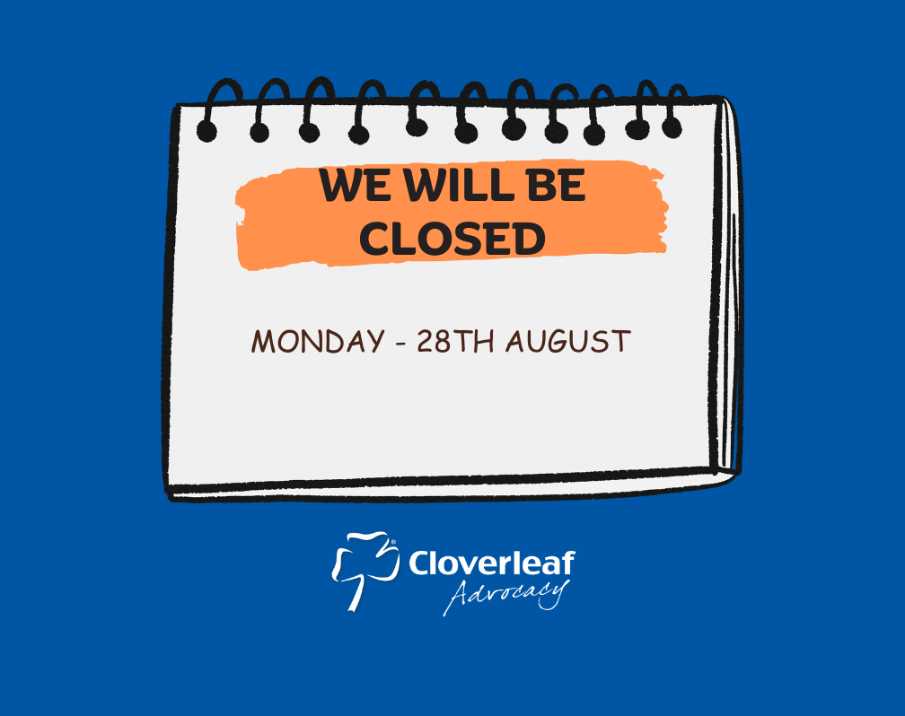 Image shows a calendar with the text: we will be closed on Monday the 28th of August.