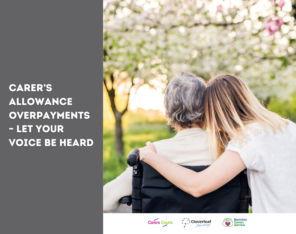 Carers Allowance overpayments - photo of carer hugging loved one